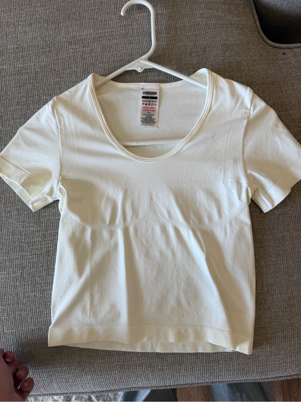 Gymshark Cream Scoop Neck Short Sleeve Tee